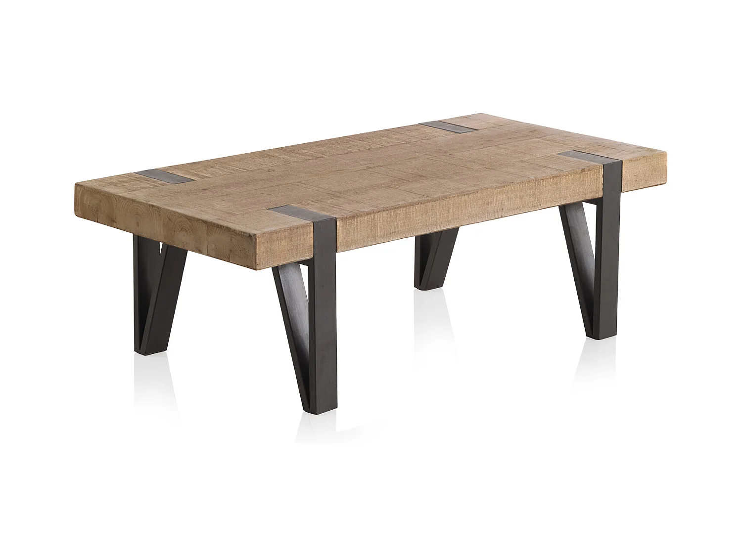 Table basse en bois avec pieds en métal
