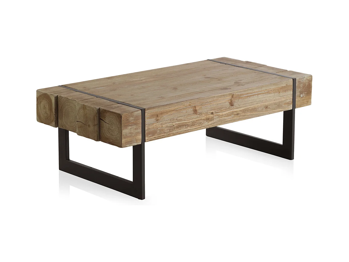 Table basse en bois avec pieds en métal