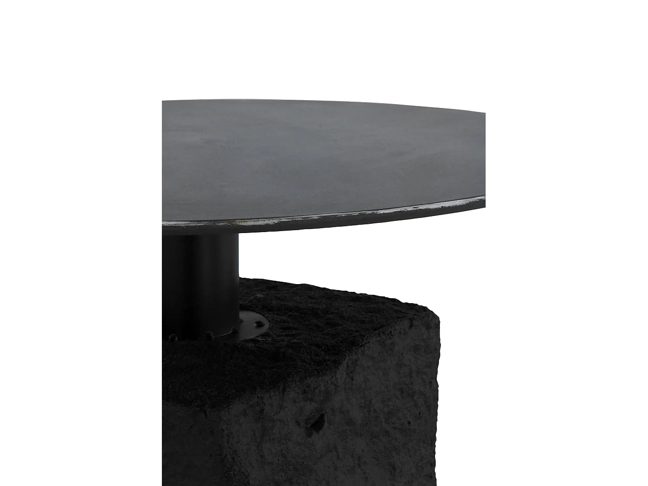 Table d'appoint ronde avec base en poly résine