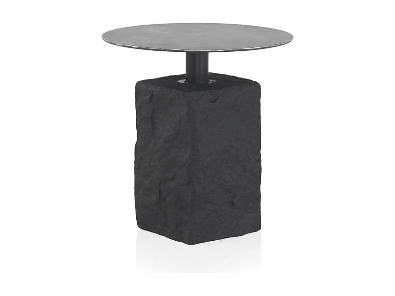 Table d'appoint ronde avec base en poly résine