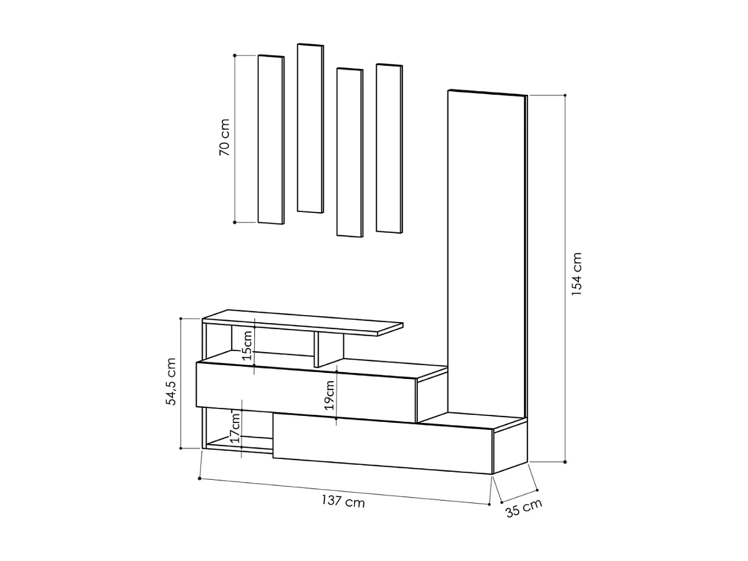 Kapstok en Spiegel van Hout/Wit voor de Hal - Moderne Entree Organizer