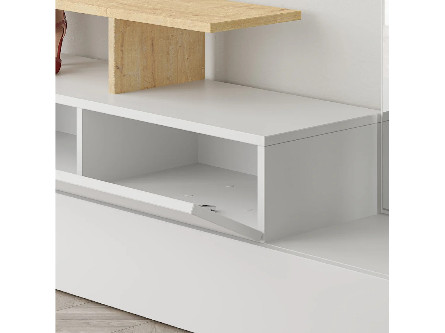 Kapstok en Spiegel van Hout/Wit voor de Hal - Moderne Entree Organizer