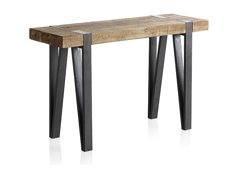 Konsole aus Holz mit Metallfüßen