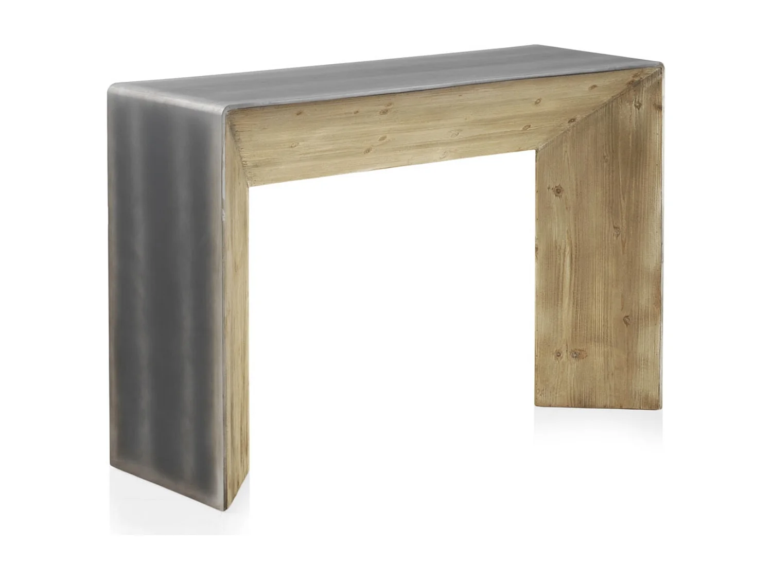 Console laccata in colore metallizzato .
