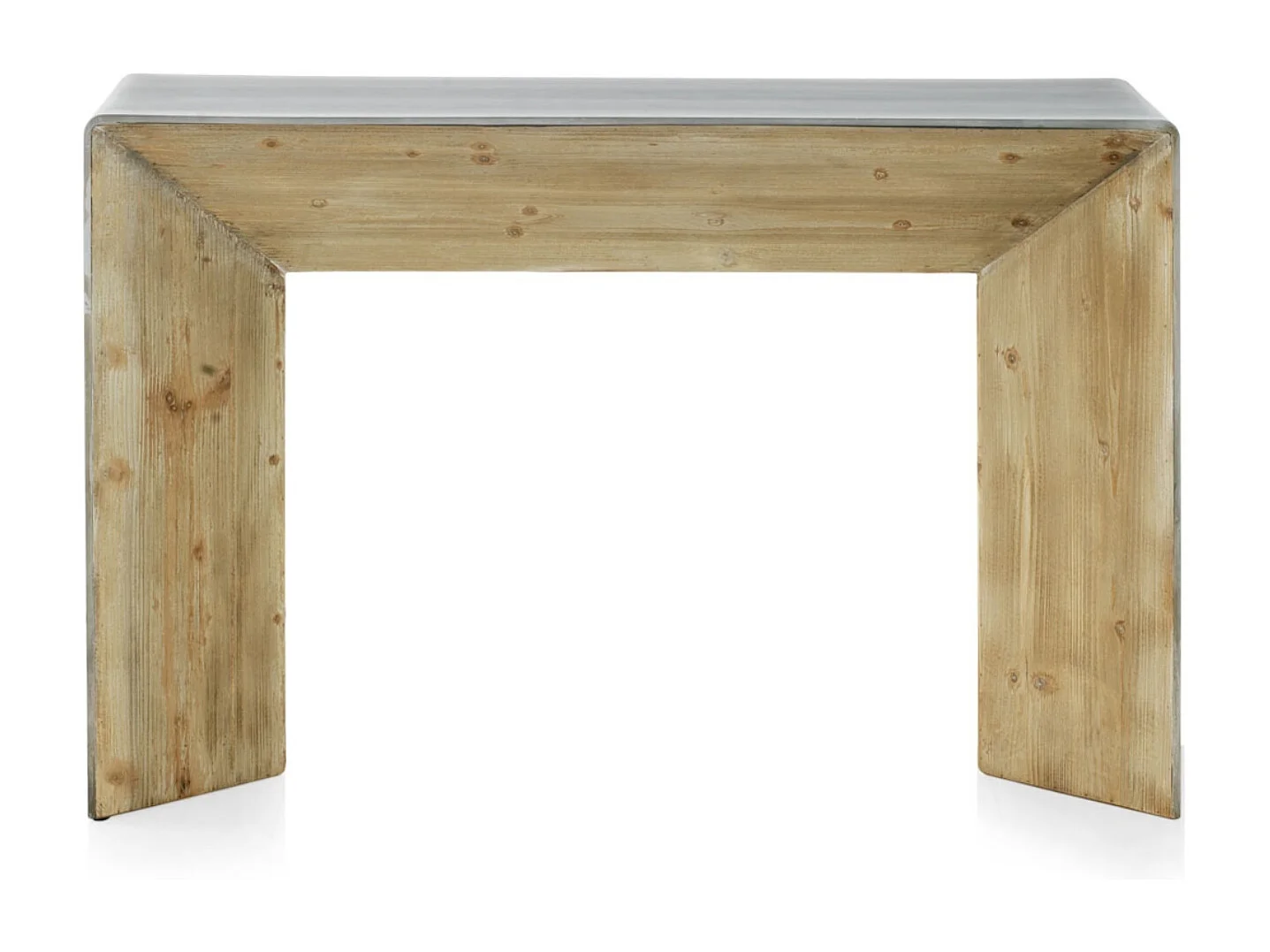 Console laquée couleur métallisée et intérieur plaqué épicéa