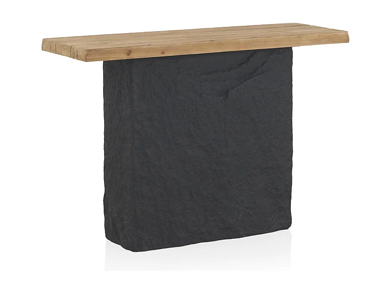 Konsole mit Sockel aus Tannenholz und Mgopolyharz