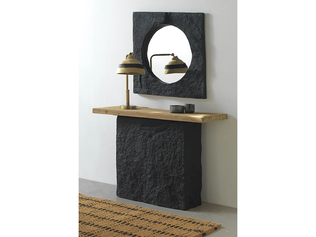 Consola madera de abeto y base de poli resina mgo