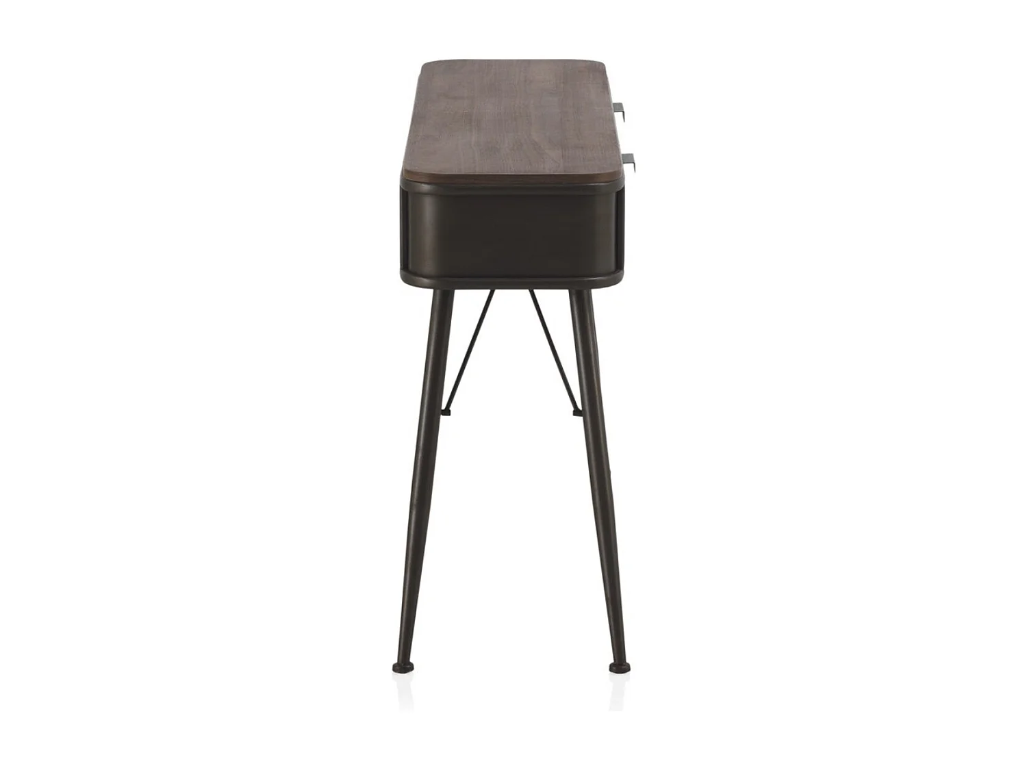 Konsolentisch aus altem Ulmenholz mit Metallbeine