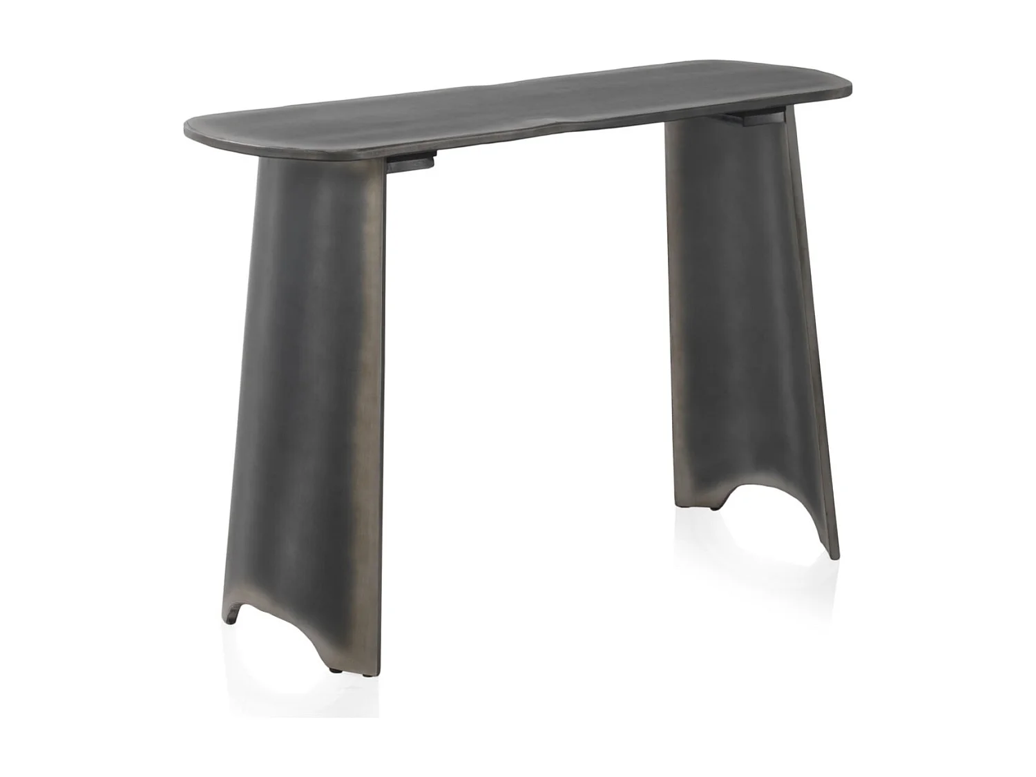 Table console laquée en couleur métallique