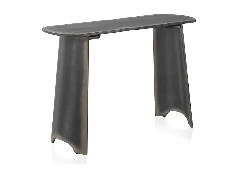 Table console laquée en couleur métallique