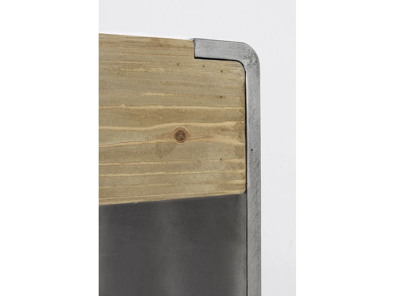 Table console plaquée en sapin et côtés laqués en couleur métallique