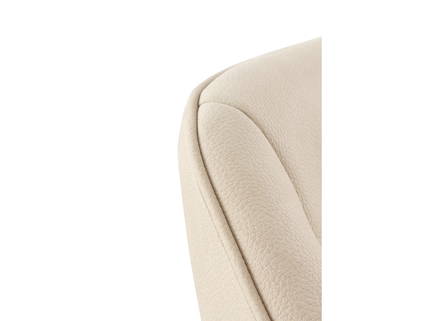 Set 4 poltrone imbottite beige con gambe in metallo nero