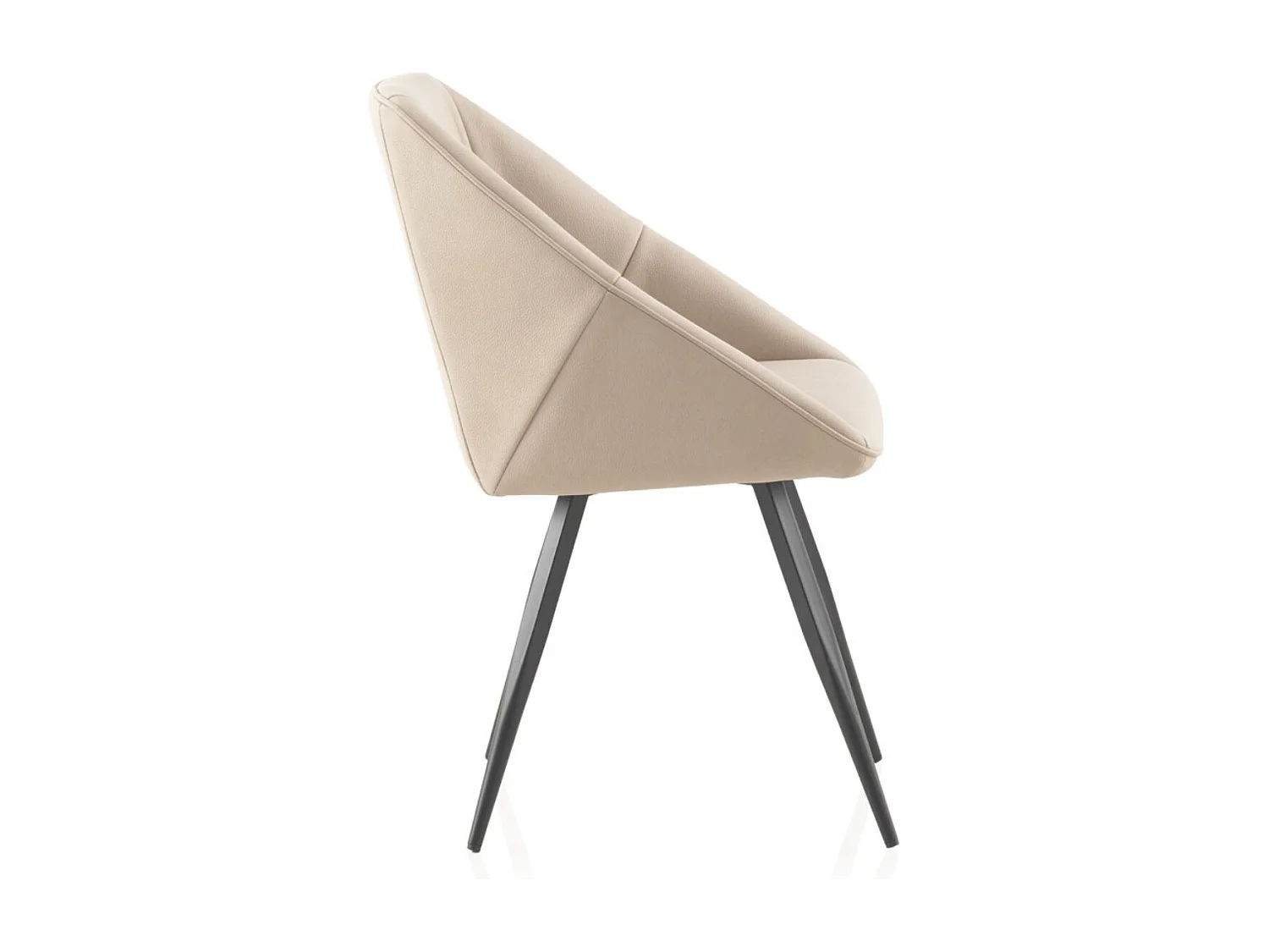 Lot de 4 fauteuils tapissés beige avec pieds en métal noir