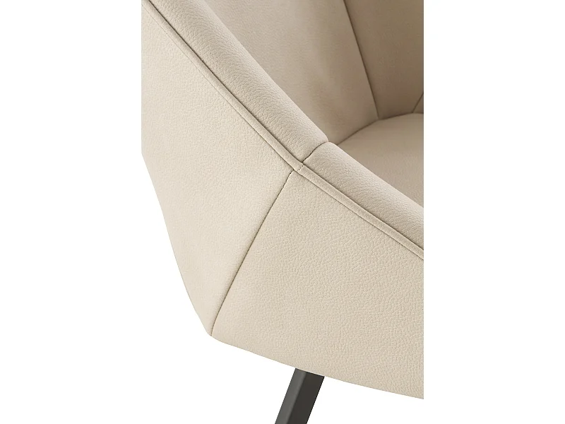 Lot de 4 fauteuils tapissés beige avec pieds en métal noir