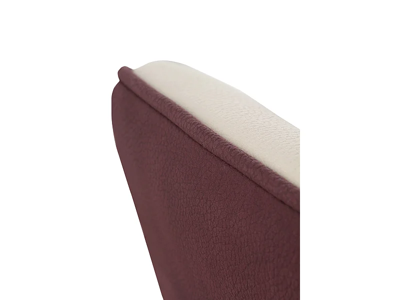 pack 4 poltronas estofadas branco/bordô pernas metálicas pretas