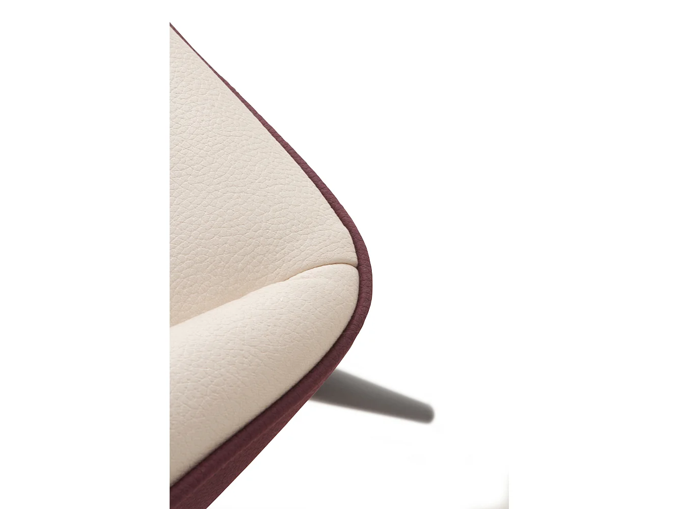 pack 4 poltronas estofadas branco/bordô pernas metálicas pretas