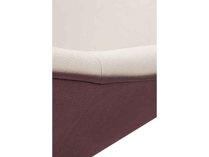 pack 4 poltronas estofadas branco/bordô pernas metálicas pretas