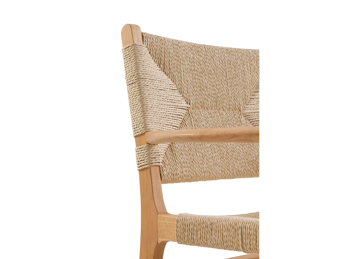 pack 4 sillones madera de hevea con asiento y respaldo trenzado