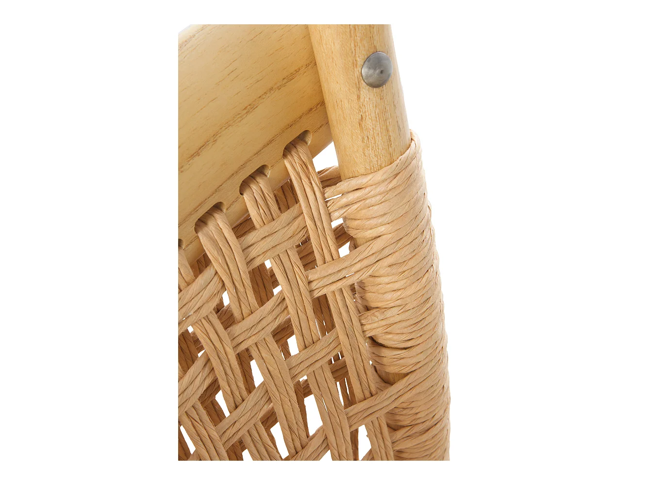 Set 4 sedie in legno di olmo con seduta e schienale intrecciati