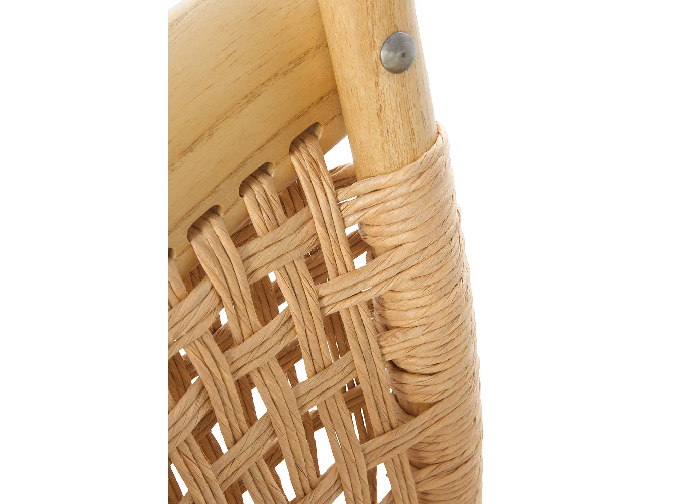 Set 4 sedie in legno di olmo con seduta e schienale intrecciati