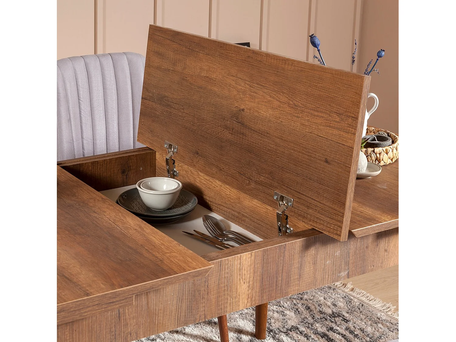 Table extensible bois foncé - Max 6 personnes DYNIA