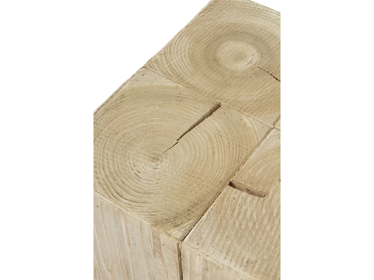 Hocker aus Fichtenfurnier mit metallfarbig lackierten Beinen