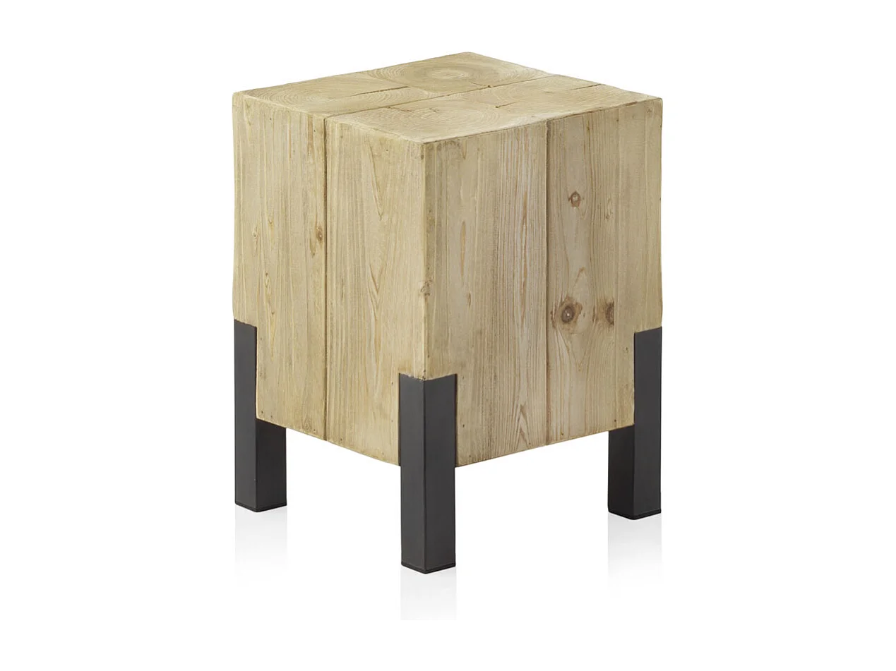 Kruk van vurenfineer met poten in metallic lak