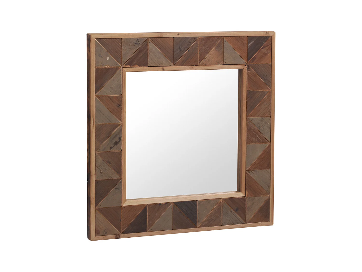 Miroir carré en bois recyclé