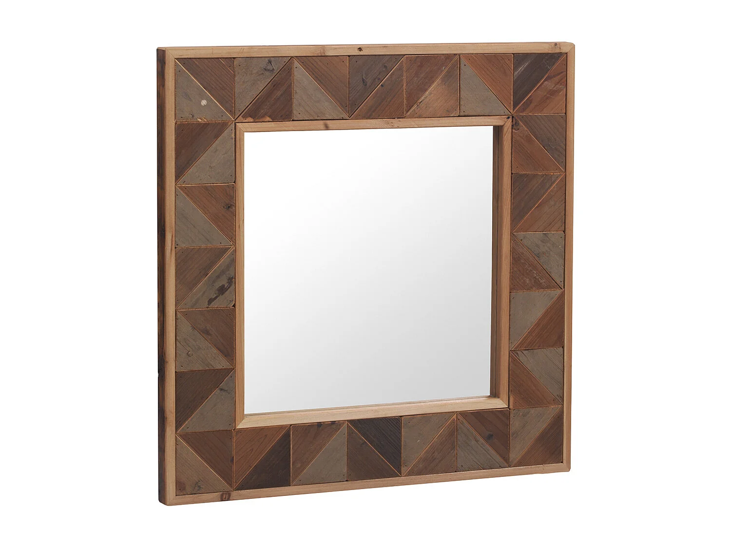 Specchio quadrato in legno riciclato