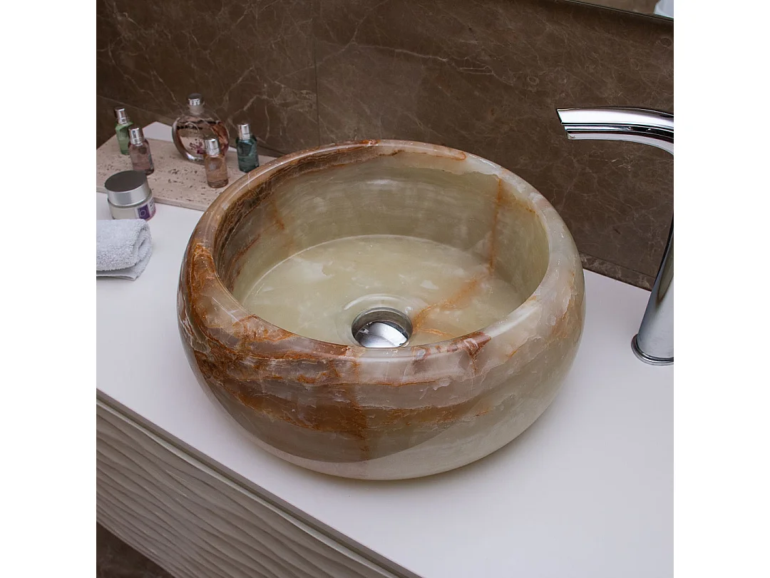 Lavatório redondo de pedra para colocar de 40x40 cm