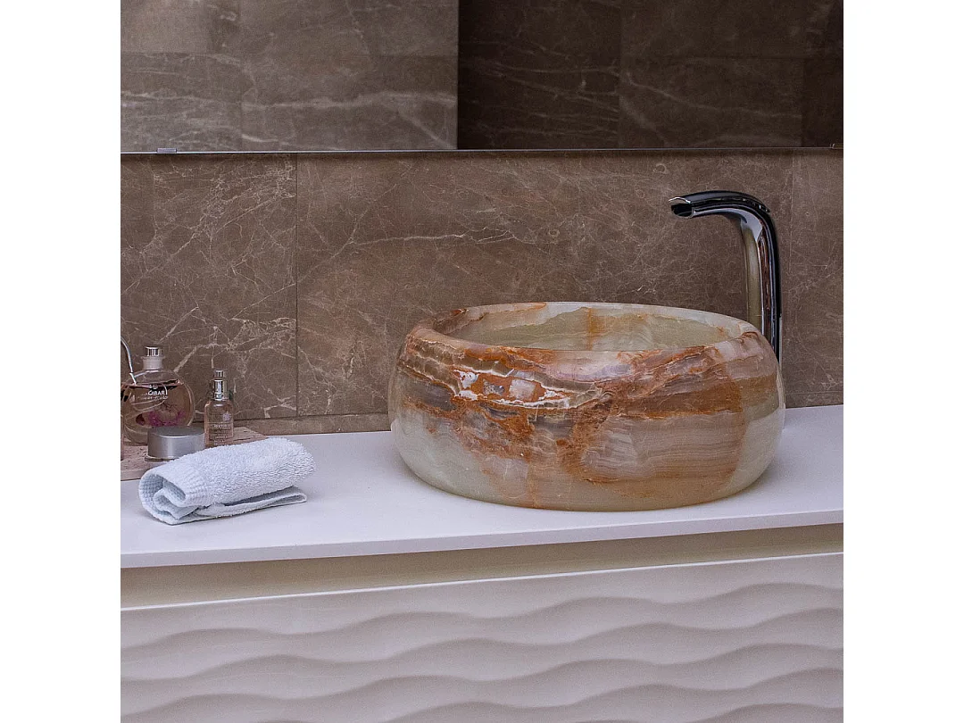 Lavatório redondo de pedra para colocar de 40x40 cm