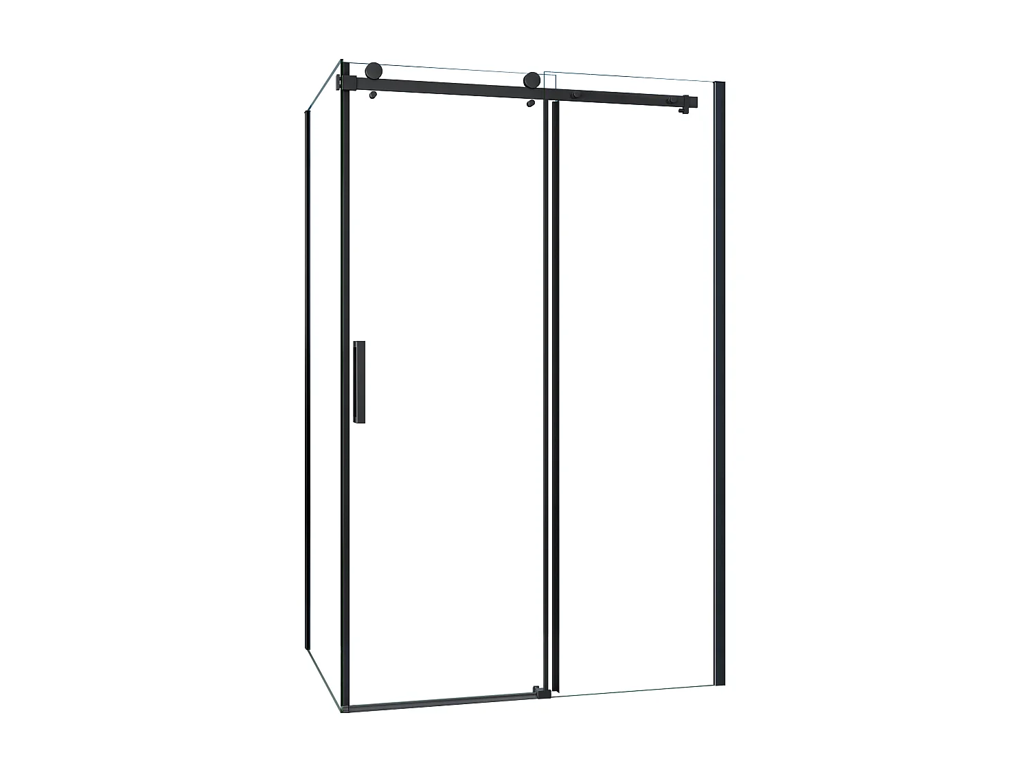 AICA Mampara de Ducha Corredera Frontal+Panel Lateral,Perfil Negro Mate,Vidrio Templado 8mm Tratamiento Antical,(975-995)x(783-803)x2000mm