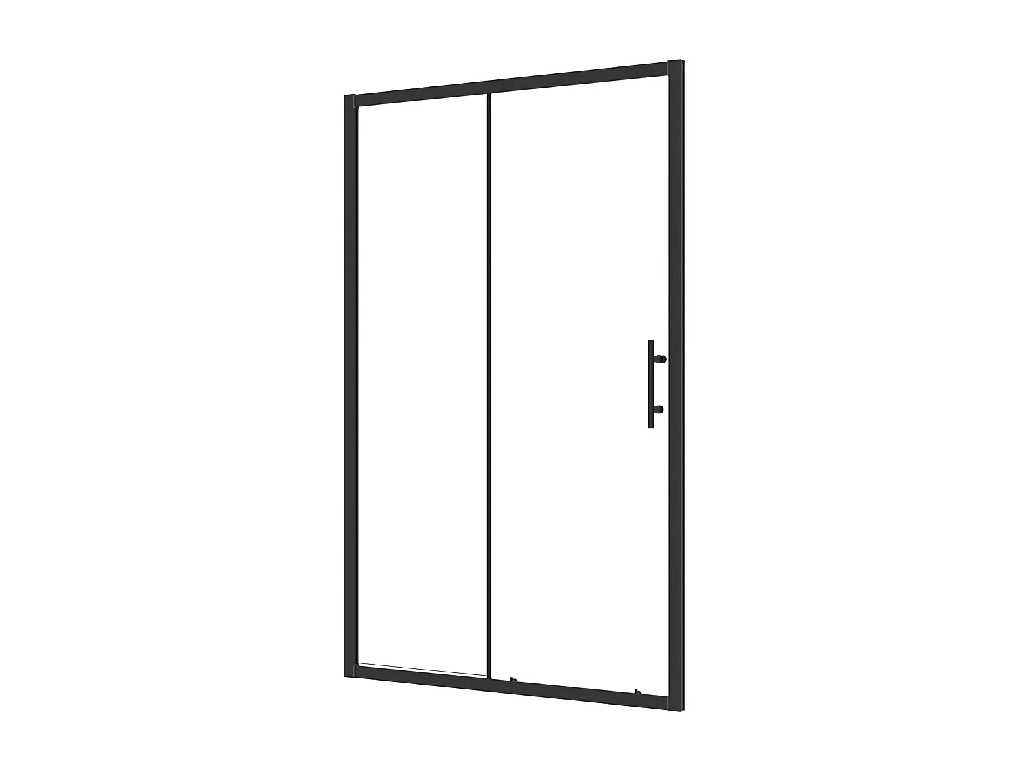 AICA Mampara de Ducha Frontal Corredera Cristal Templado 5mm Perfil Negro Mate (1260-1300)x1850mm