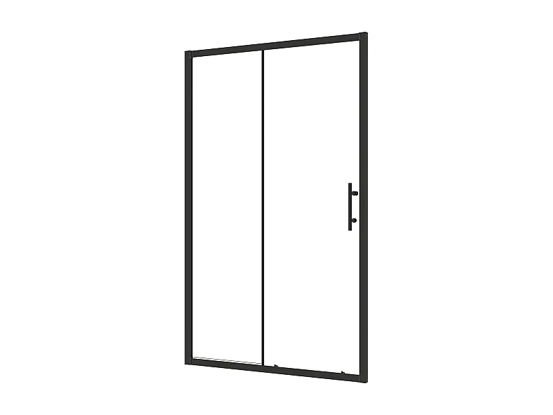 AICA Mampara de Ducha Frontal Corredera Cristal Templado 5mm Perfil Negro Mate (1260-1300)x1850mm