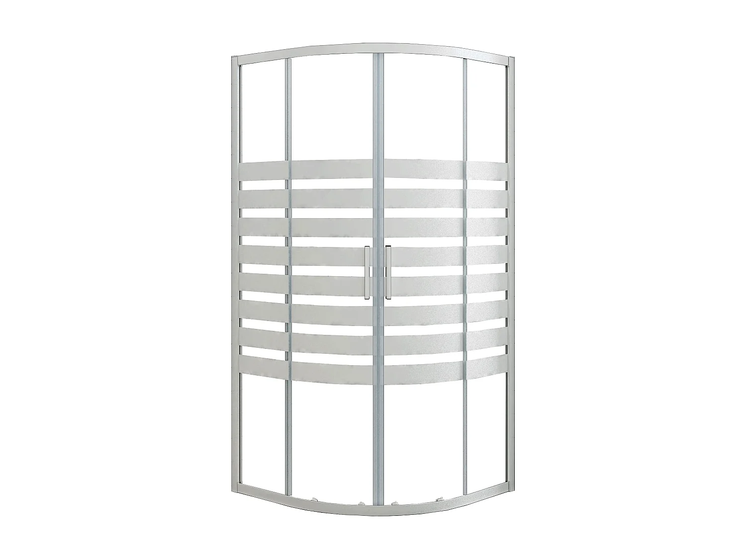 AICA Mampara de Ducha Curva Semicircular Corredera,Perfil Gris Mate,Vidrio Templado Serigrafiado 5mm (780-800)x(780-800)x1950mm