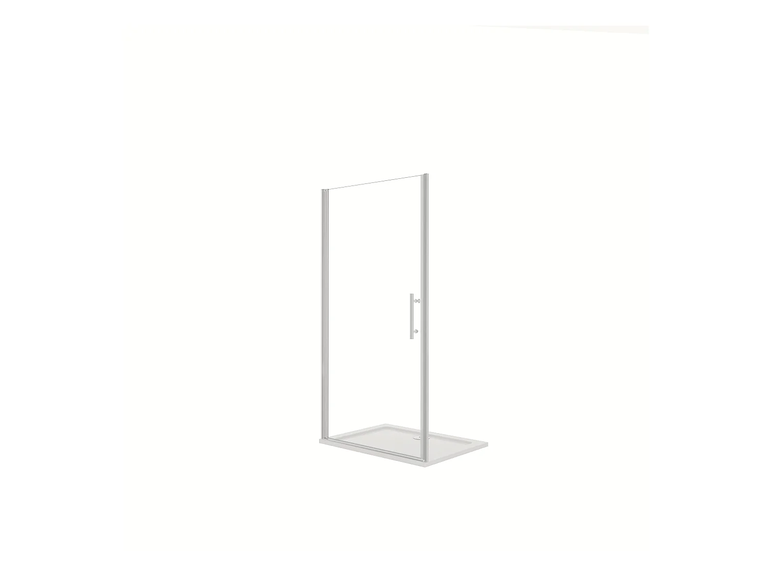 AICA Mampara de Ducha Frontal Abatible,Perfil Cromado Vidrio Antical 6mm (786-816)x1950mm+Plato de Ducha 120x80x3cm+Accesorios de desagüe