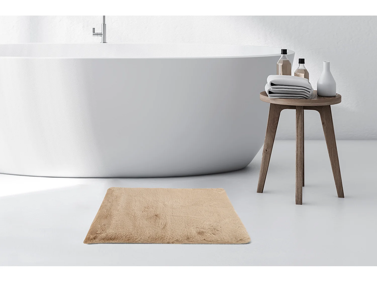 Tapis - Badematte Fluffy 425 Beige 70cm x 130cm