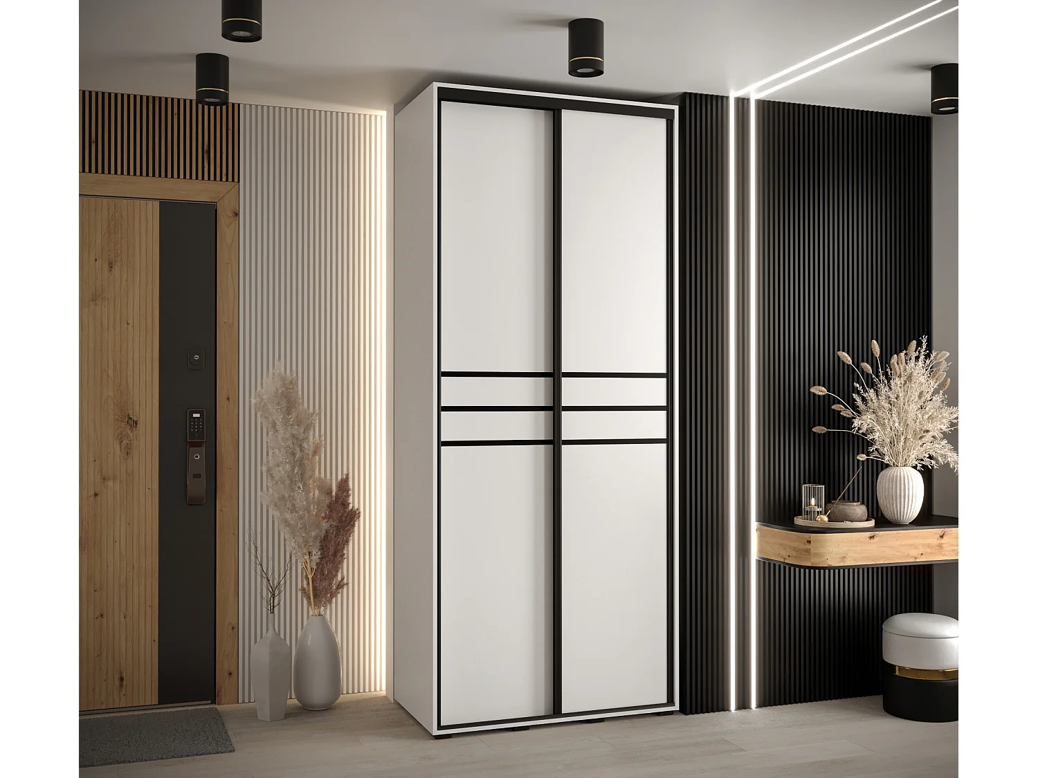 ARMOIRE DAVOS 10 À PORTES COULISSANTES 235,2/120/45 2 portes