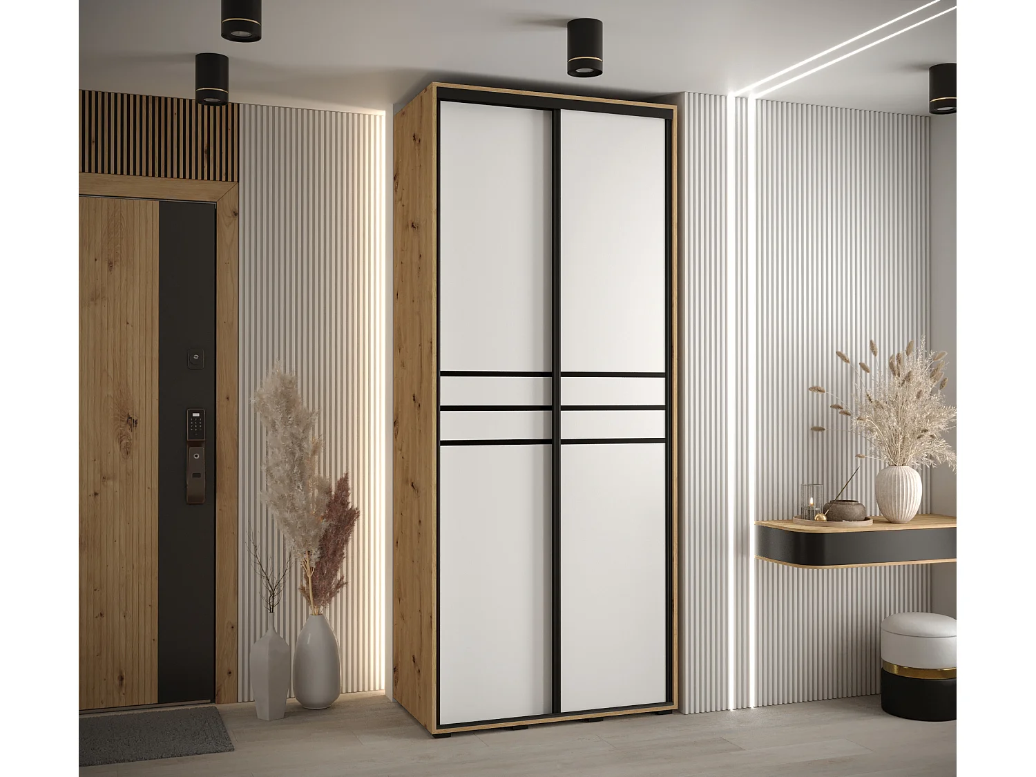 ARMOIRE DAVOS 10 À PORTES COULISSANTES 235,2/110/60 2 portes