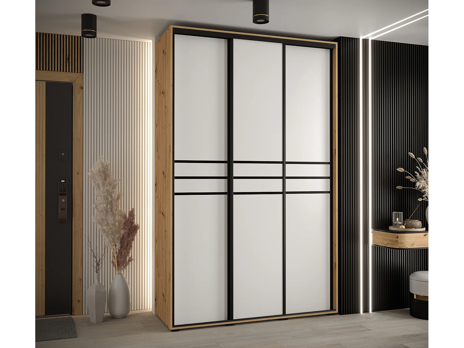 ARMOIRE DAVOS 10 À PORTES COULISSANTES 235,2/150/45 3 portes