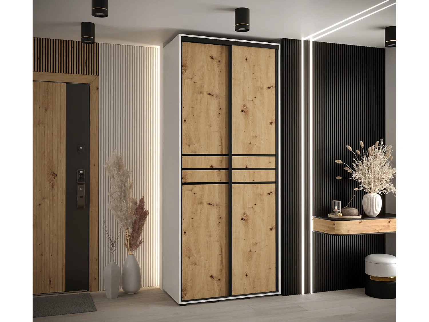 ARMOIRE DAVOS 10 À PORTES COULISSANTES 235,2/110/60 2 portes