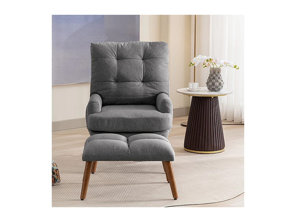 Fauteuil lounge avec repose-pieds, dossier réglable en 10 positions, inclinable, chaise avec rangement latéral