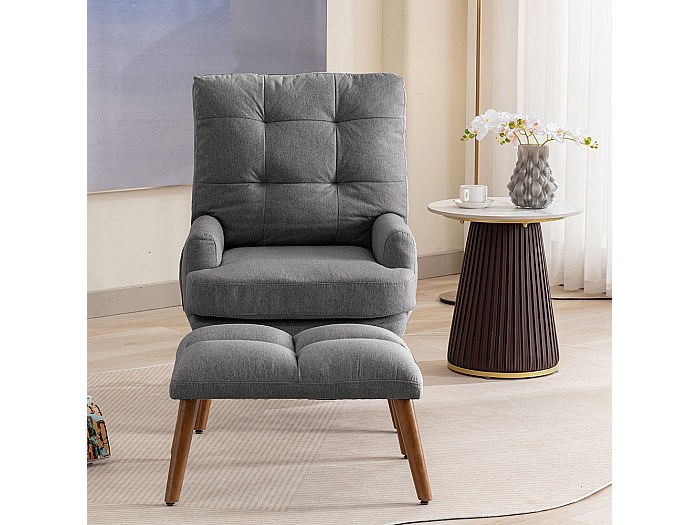 Poltrona Lounge con poggiapiedi in alluminio effetto rattan da giard