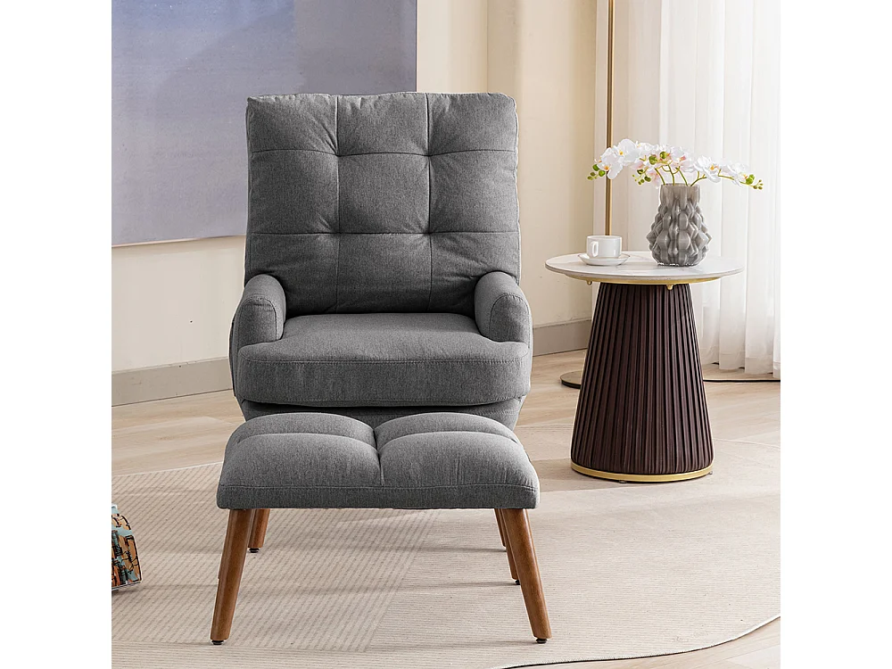 Tumbona con reposapiés, respaldo ajustable en 10 posiciones, reclinable, silla con almacenamiento lateral