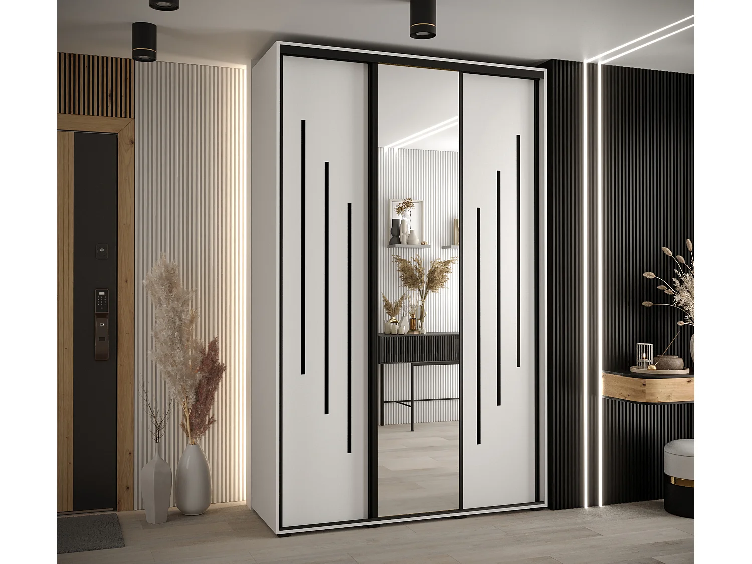 ARMOIRE DAVOS 9 À PORTES COULISSANTES 235,2/150/60 3 portes