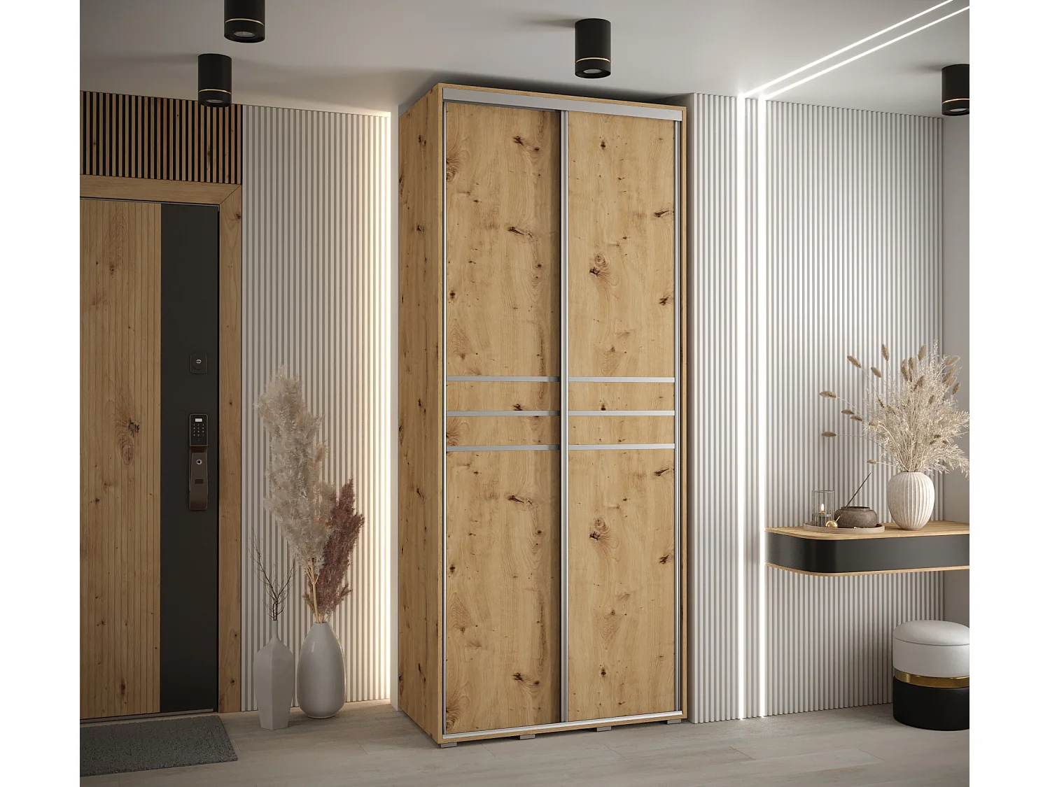 ARMOIRE DAVOS 10 À PORTES COULISSANTES 235,2/120/60 2 portes