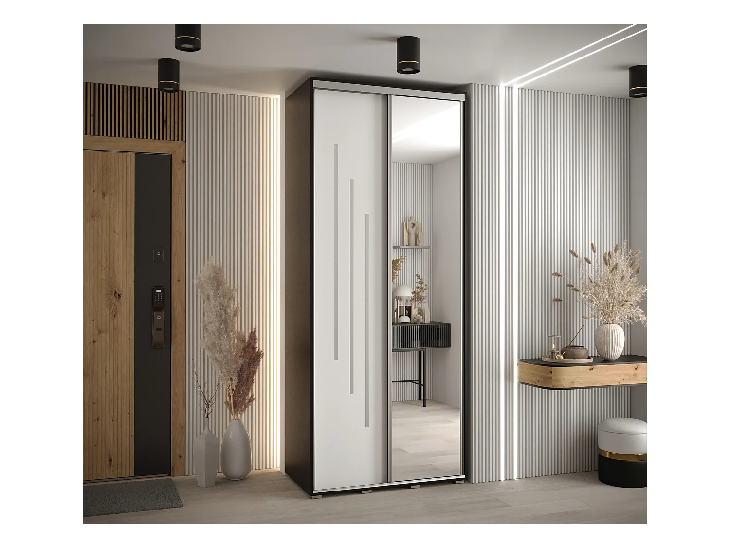 ARMOIRE DAVOS 9 À PORTES COULISSANTES 235,2/100/60 2 portes