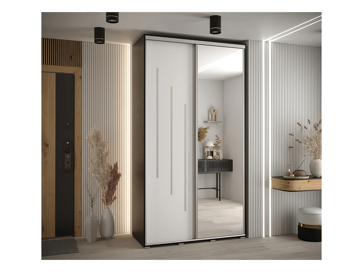 ARMOIRE DAVOS 9 À PORTES COULISSANTES 235,2/130/60 2 portes