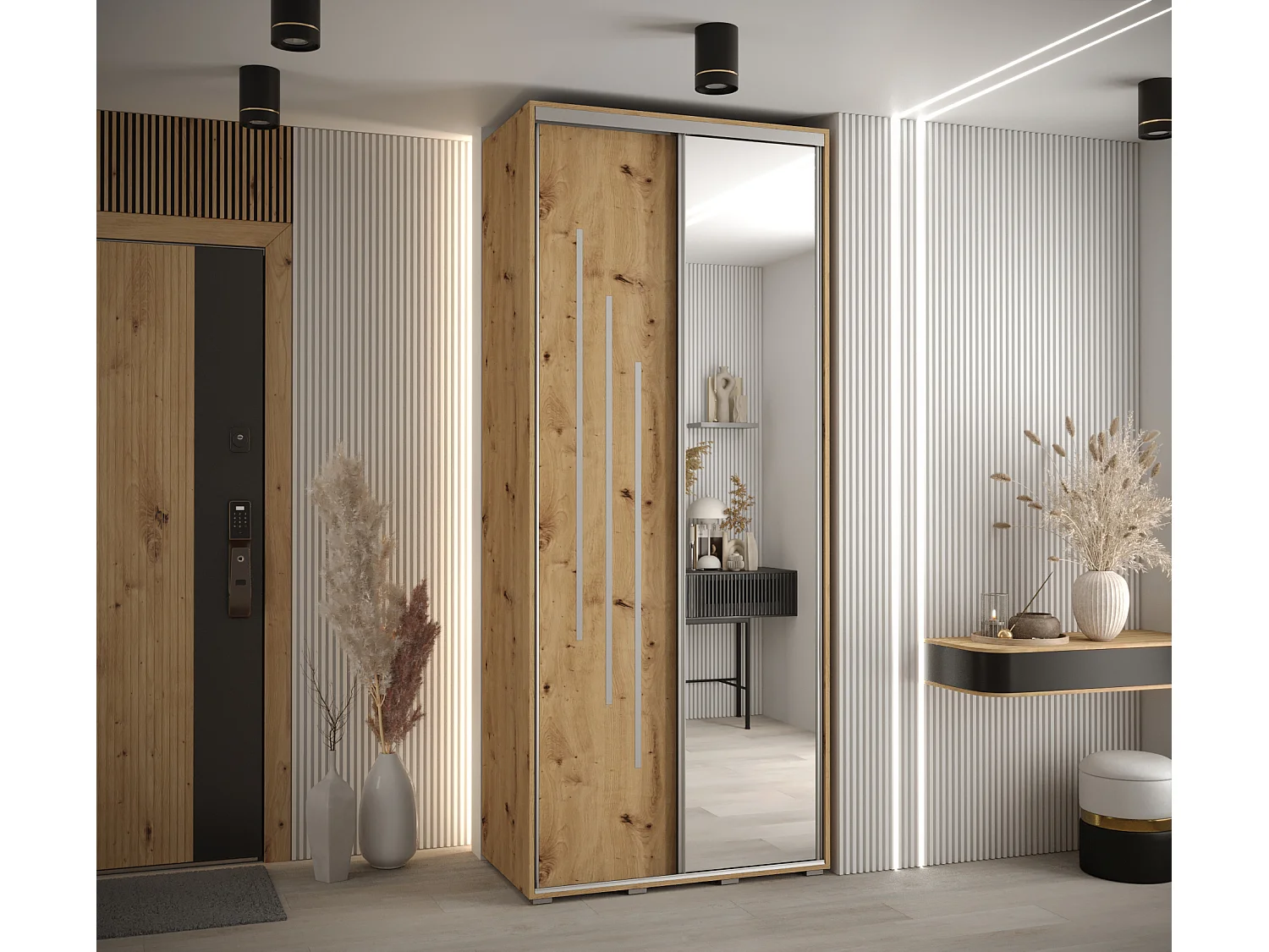 ARMOIRE DAVOS 9 À PORTES COULISSANTES 235,2/100/45 2 portes