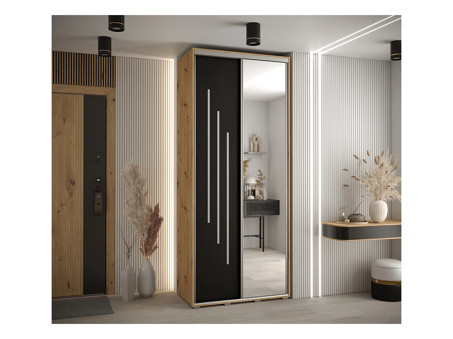 ARMOIRE DAVOS 9 À PORTES COULISSANTES 235,2/100/60 2 portes